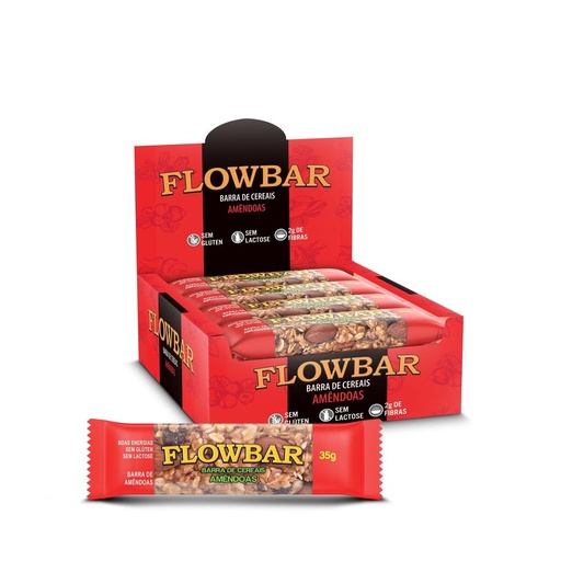 [10395] Barra de Cereais Amendoas 12un/35g Flowbar