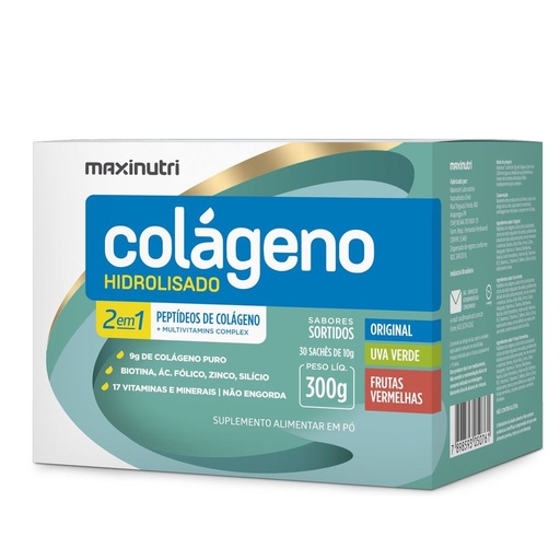 [10761] Colageno Hid Sache 2em1 30x10g Sortido Maxinutri