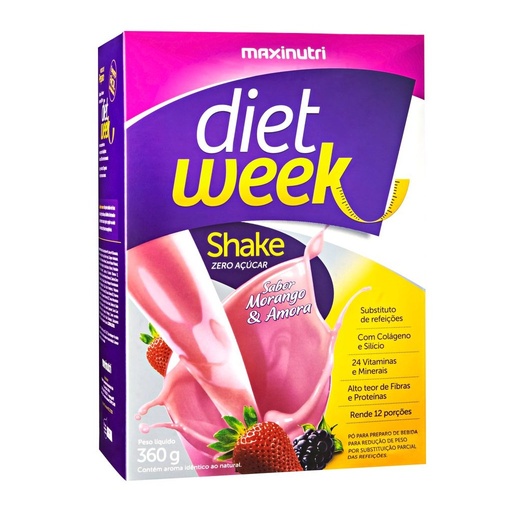 [10917] Diet Week Shake 360g Morango com Amora Maxinutri