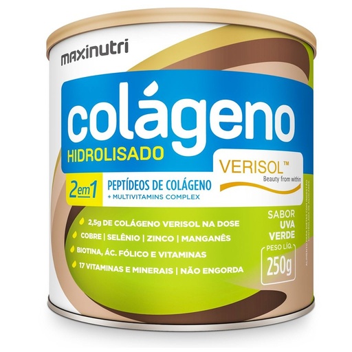 [10990] Colageno Verisol Hid 2em1 Pote 250g Uva Verde Maxinutri