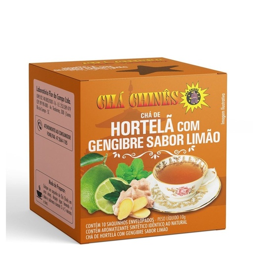 [1144] Cha Hortela com Gengibre e Limao 10g Cha Chines