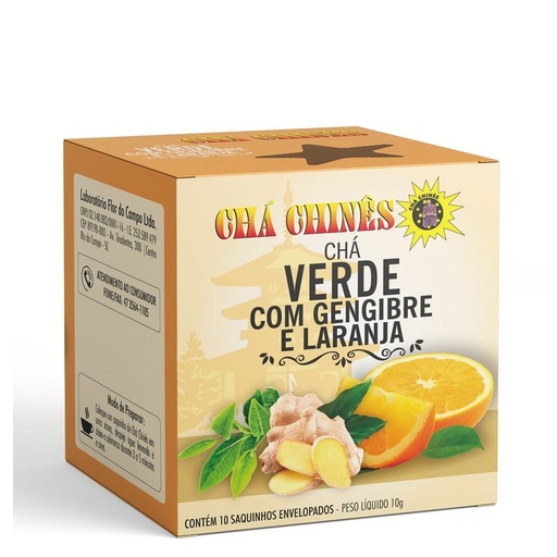 [1182] Cha Verde com Gengibre e Laranja 10g Cha Chines