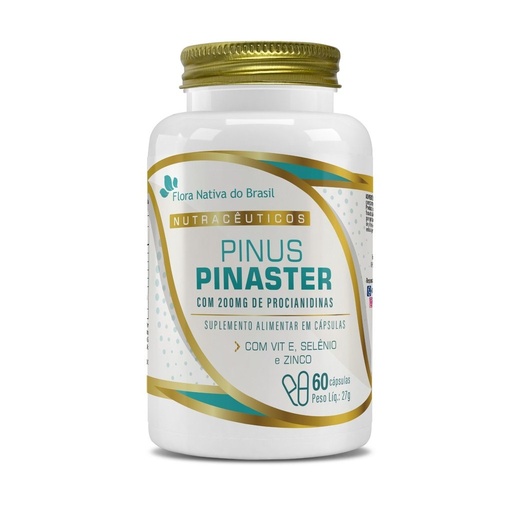 [11893] Pinus Pinaster (200mg de Procianidinas) - Com Vitamina E, Selênio e Zinco - 450mg 60 cápsulas Flora Nativa