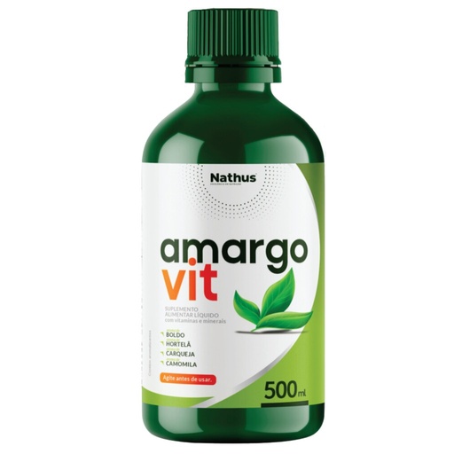 [1192] Amargo Vit 500ml - Boldo, Hortela, Carqueja e Camomila - Nathus
