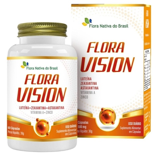 [1306] Flora Vision - Luteina Zeaxantina Astaxantina e mais - 500mg 60 cápsulas Flora Nativa