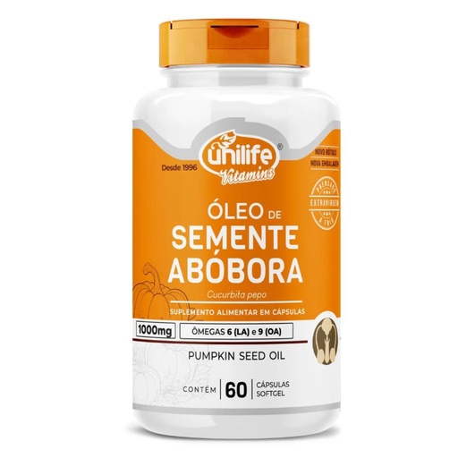 [151] Oleo de Semente de Abobora 1000mg 60 cápsulas Unilife