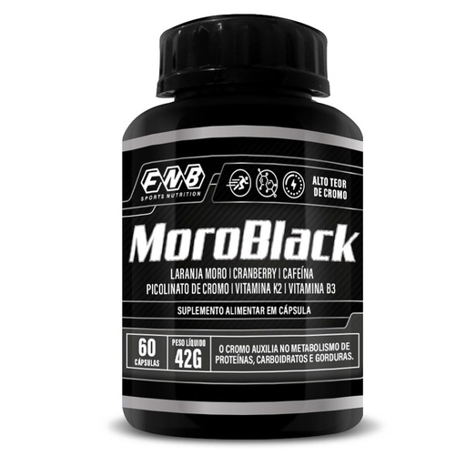 [1619] Moroblack (Com Laranja Moro, Cranberry, Quitosana, Psyllium e Cafeina) 700mg 60 cápsulas Flora Nativa