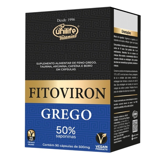 [2155] FitoViron Feno Grego 50% saponinas 500mg 90 cápsulas Unilife