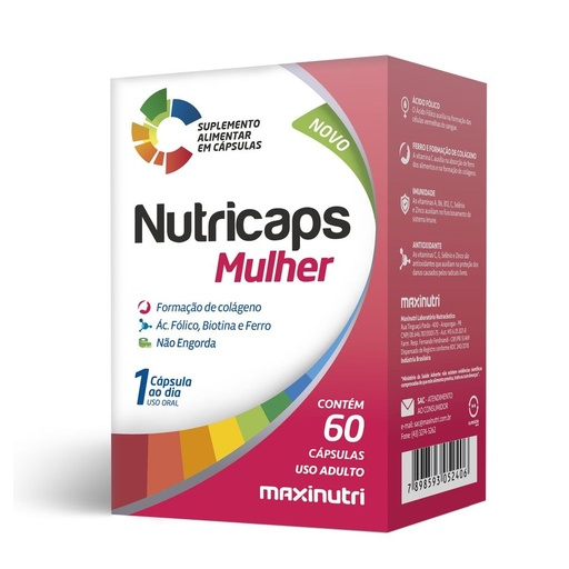 [2406] Nutricaps Mulher 600mg 60 cápsulas Maxinutri