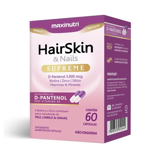 [2444] HairSkin Supreme D-Pantenol 60 cápsulas Maxinutri