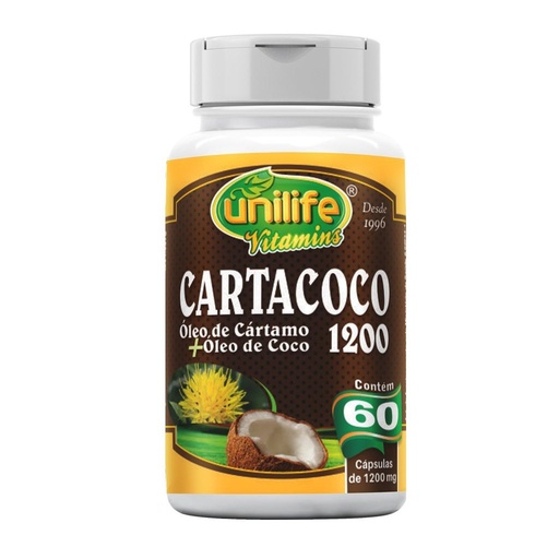 [2797] Cartacoco - Oleo de Cartamo e Coco 1200mg 60 cápsulas Unilife