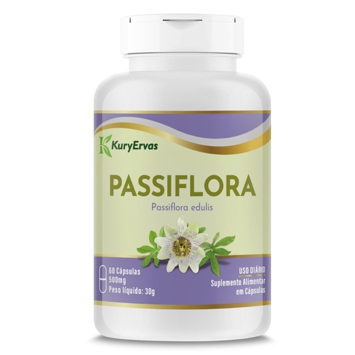 [2874] Maracuja Passiflora 500mg 60 cápsulas Kury Ervas
