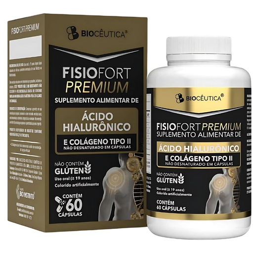 [30187] FisioFort Premium - Acido Hialuronico com Colageno tipo II 370mg 60 cápsulas Bioceutica