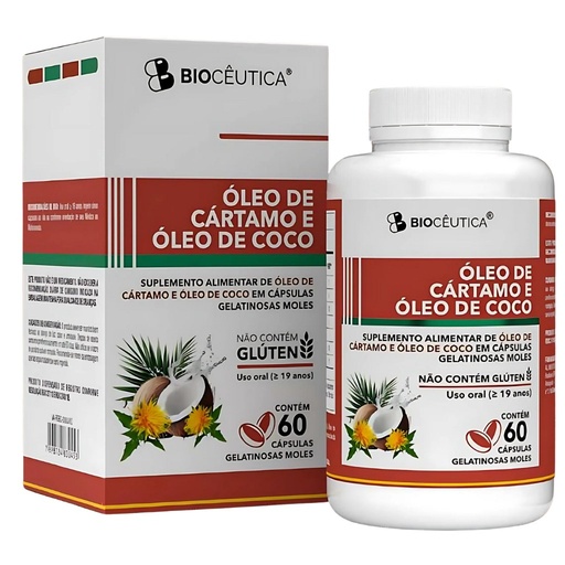 [30453] Oleo de Cartamo e Coco 1350mg 60 cápsulas Bioceutica
