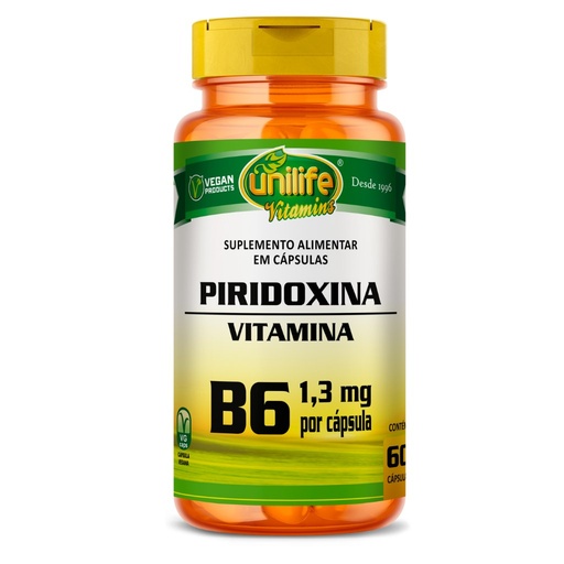 [3114] Vitamina B6 - Piridoxina - 500mg 60 cápsulas Unilife