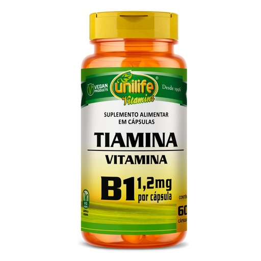 [3152] Vitamina B1 - Tiamina - 500mg 60 cápsulas Unilife
