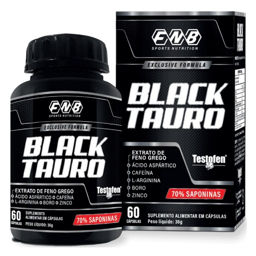 [3265] Black Tauro Testofen - Feno Grego 70% Saponinas com Associacoes 600mg 60 cápsulas Flora Nativa