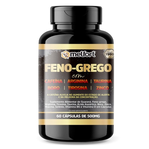 [33705] Feno Grego com Boro, Tirosina e associações (Testofort) 500mg 60 cápsulas Melfort