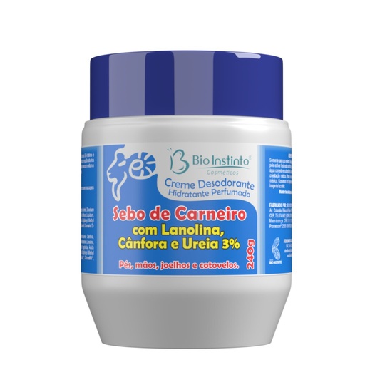 [3382] Creme Sebo de Carneiro com Lanolina, Canfora e Ureia 240g Bio Instinto
