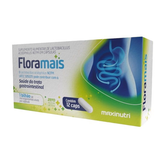 [3564] Floramais Zinco - 1 Bilhao de Lactobacilos - Probiotico 12 cápsulas Maxinutri