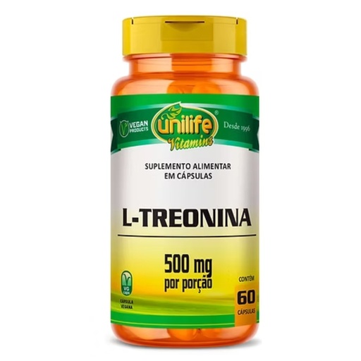 [3640] Treonina 500mg 60 cápsulas Unilife