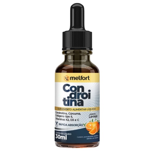 [3989] Condroitina - com Curcuma, Colageno tipo II e Vitaminas - 30ml Sabor Laranja Melfort