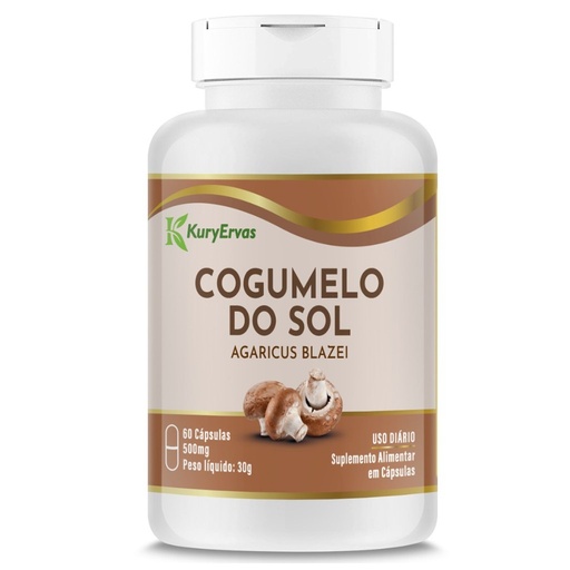 [40058] Cogumelo do Sol 500mg 60 cápsulas Kury Ervas