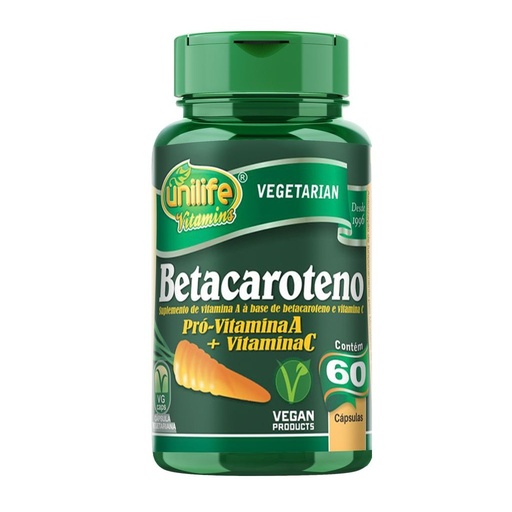 [4502] Betacaroteno + Vitamina C 500mg 60 cápsulas Unilife