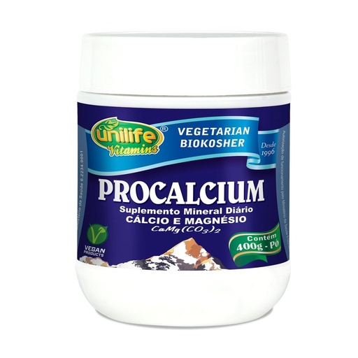 [456] Procalcium Calcio e Magnesio em Pó (Dolomita) 400g Unilife