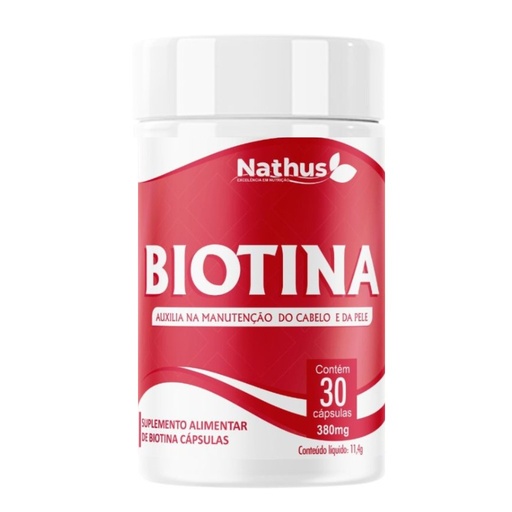 [4681] Biotina (Vitamina B7 30mcg) 380mg 30 cápsulas Nathus