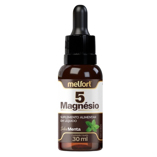 [5167] 5 Magnesio em gotas 30ml Sabor Menta Melfort