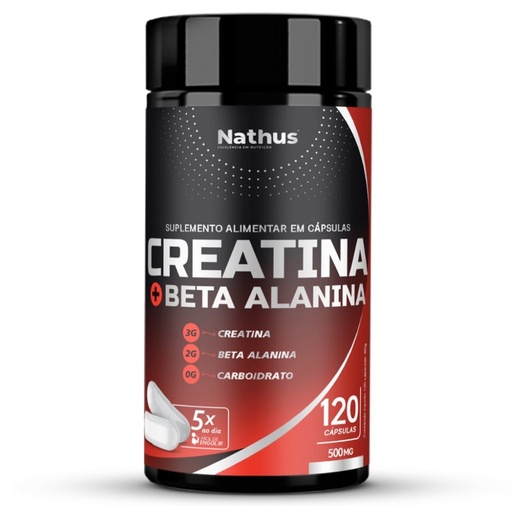 [5183] Creatina com Beta Alanina 500mg 120 cápsulas Nathus