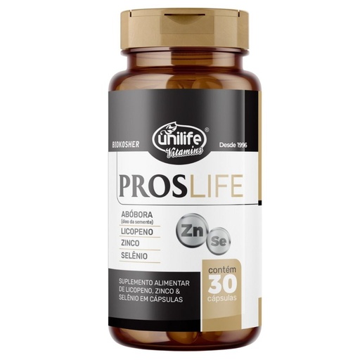 [5502] Proslife - Oleo de abobora, licopeno, zinco e selenio - 750mg 30 cápsulas Unilife