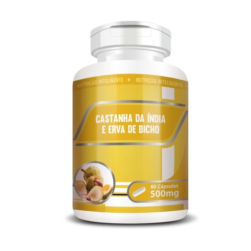 [6588] Castanha da India com Erva de Bicho 500mg 60 cápsulas RN Suplementos
