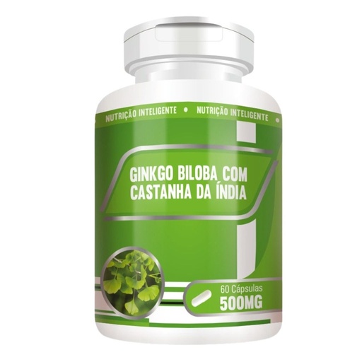 [659] Ginkgo Biloba com Castanha da India 500 mg 60 cápsulas RN Suplementos