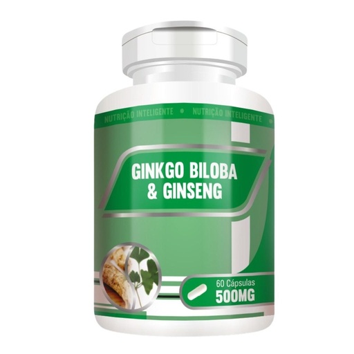 [6598] Ginkgo Biloba com Ginseng 500mg 60 cápsulas RN Suplementos