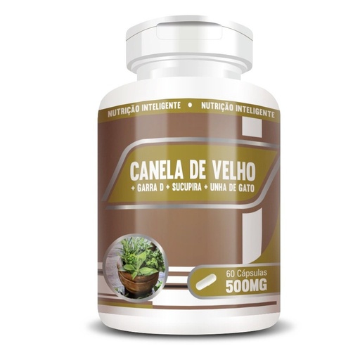 [7592] Canela de Velho Composta (Sucupira/Garra D/Unha de Gato) 500mg 60 cápsulas RN Suplementos