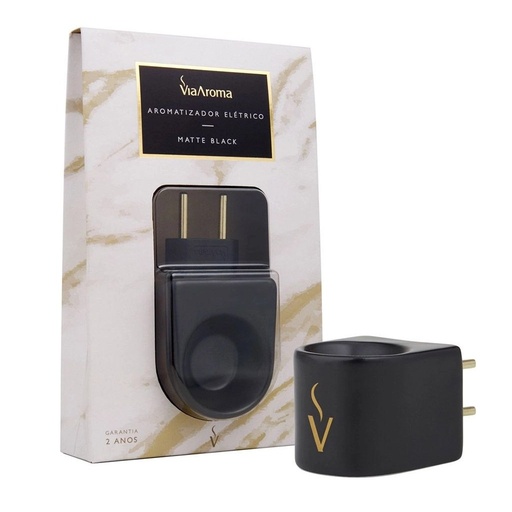 [76702] Aromatizador Eletrico Matte Black - Preto Porcelana Via Aroma