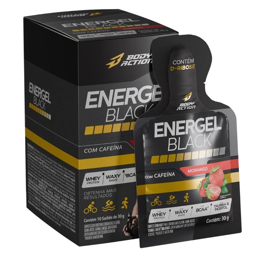 [9611] Energel Black 10x30g Morango Body Action