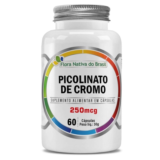 [9654] Picolinato de Cromo (250mcg) 500mg 60 cápsulas Flora Nativa